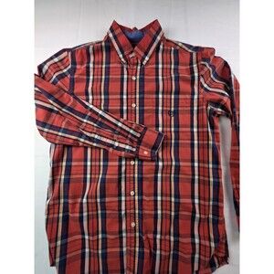 Chaps Easy Care Men's Large Plaid Long Sleeve Button Up Shirt